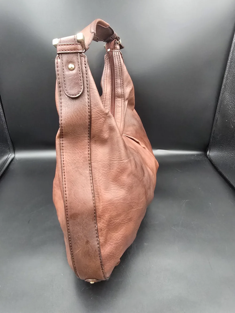 Liz Claiborne Chestnut Brown Leather Hobo Bag